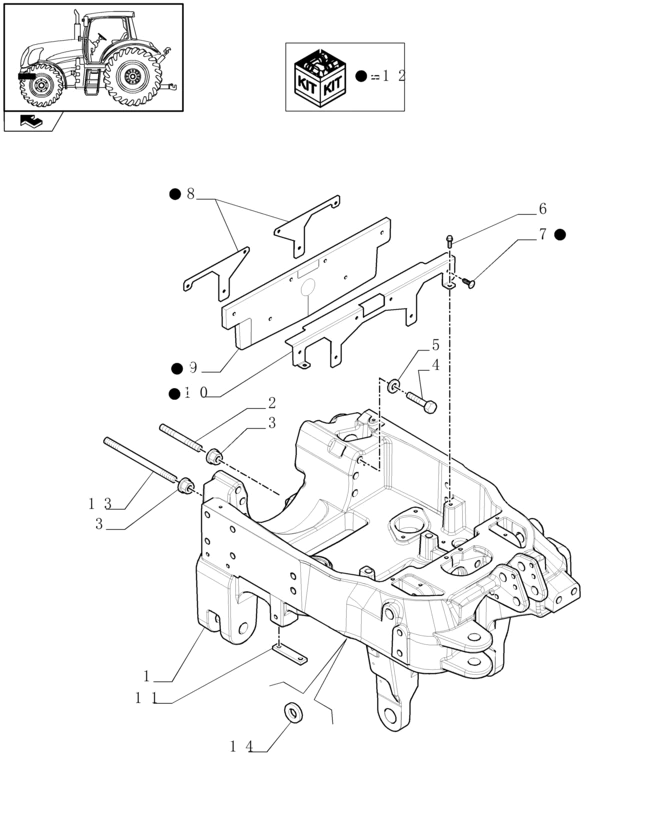 New Holland T6010 Wspornik 84380306
