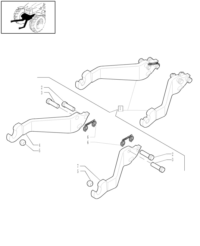 New Holland T6010 T6070 Cięgło dolne 87302186