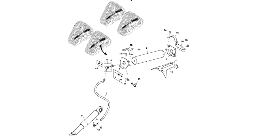 John Deere 9470RX - Uchwyt RE573512 (Gąsienice i obciąźniki)