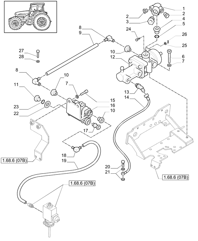New Holland T6010 Zawór 84157669