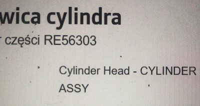 John Deere 6359D - Głowica Cylindrów - AR73978 , Re56303 , R62152 , R62143 , R61035 , R63694