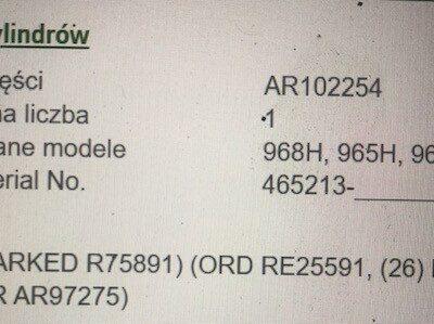 John Deere 6359D , R80725 , RE25591 - Blok Cylindrów - 6359DL007