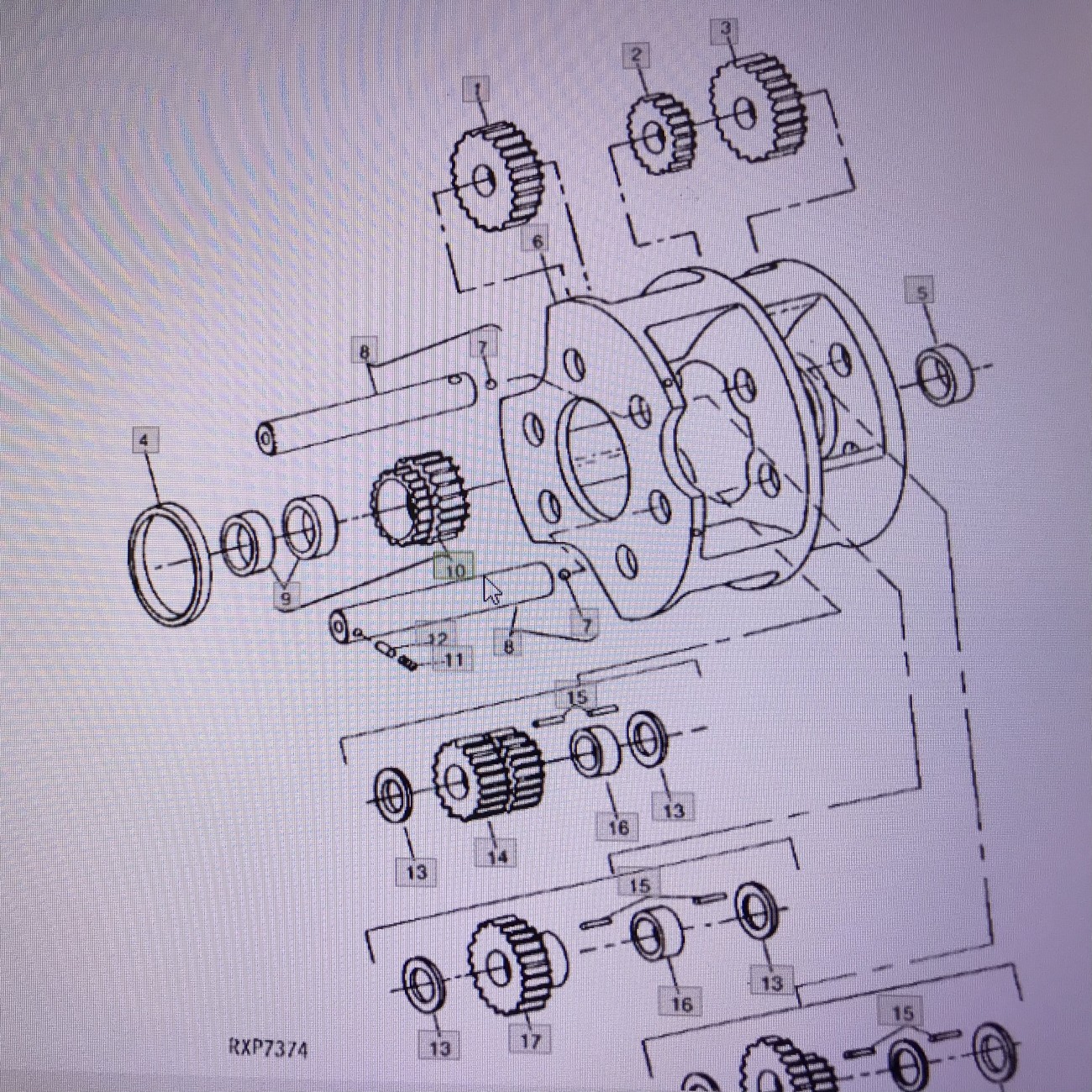 John Deere AR100701/wałek zębaty/John Deere 4555/4755/4955