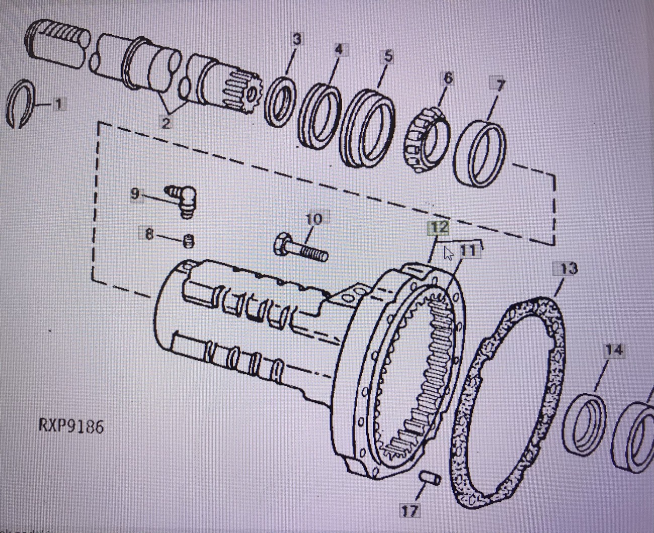 John Deere AR102235/obudowa tylnej osi/John Deere 4555/4755/4955