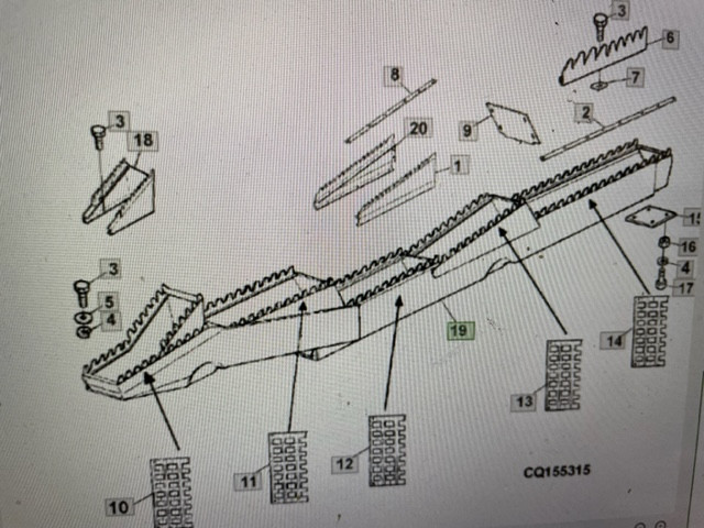 John Deere cts , wts. sts wytrząsacz klawisz