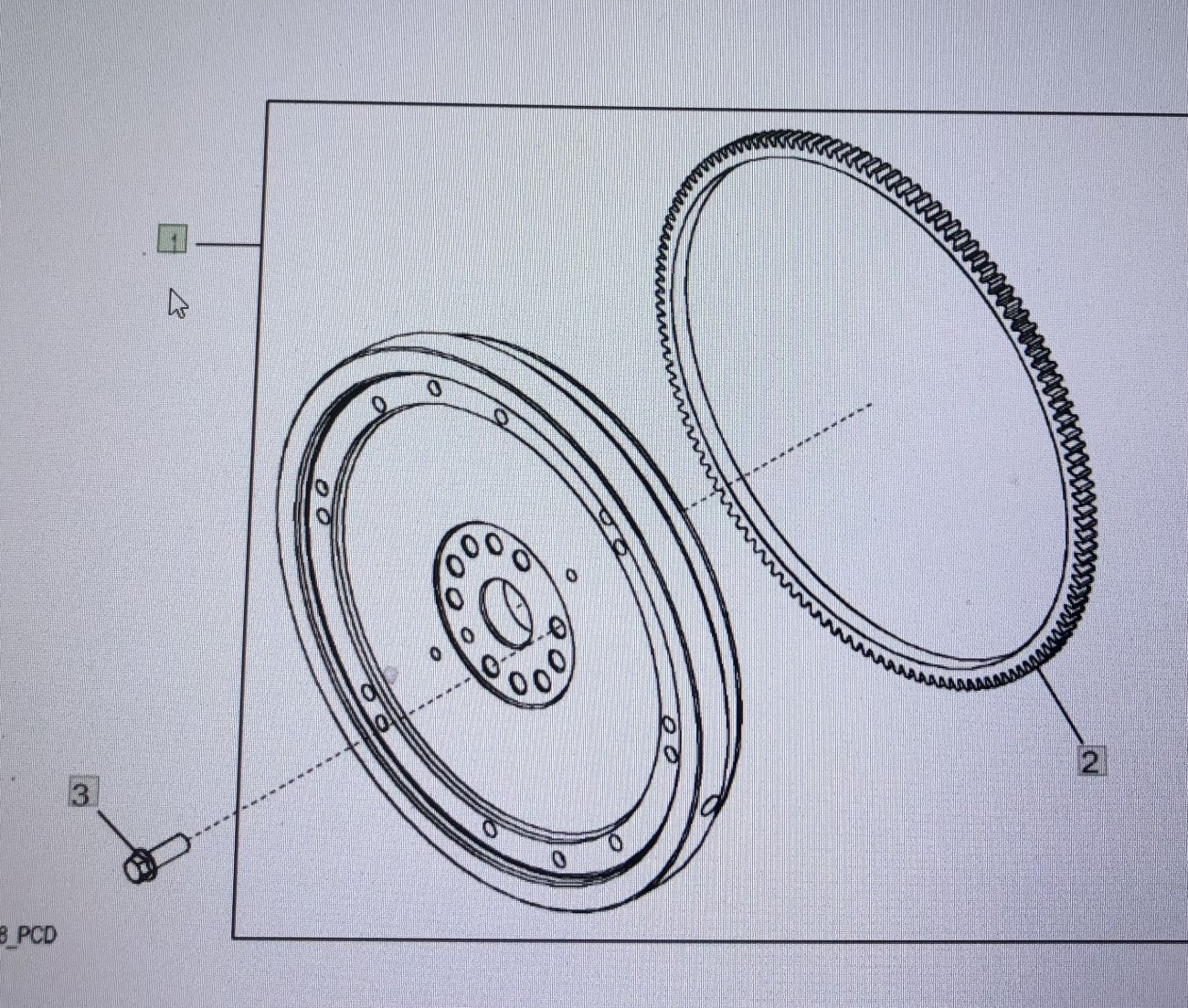 JOHN DEERE DZ103007/koło zamachowe/8345R 7230R 7250R 7310R 8320RT 8335R 8360R 9370R