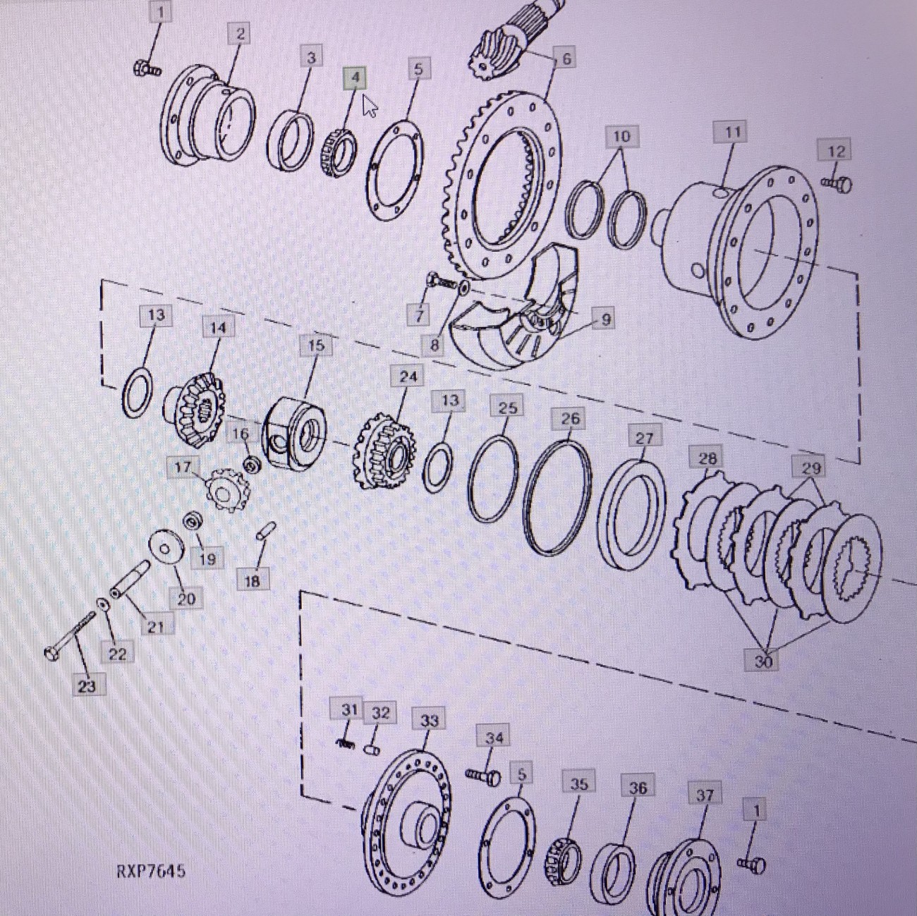 John Deere JD9019/pierścień wewnętrzny/John Deere 4555/4755/4955