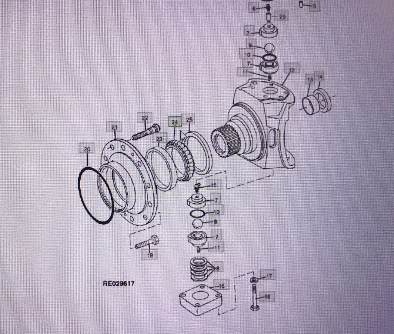 John Deere JD9050/pierścień wewnętrzny/John Deere 4555/4755/4955