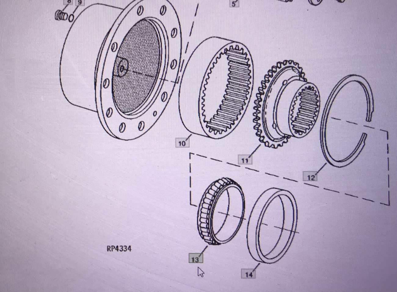 John Deere JD9050/pierścień wewnętrzny/John Deere 4555/4755/4955 Pasuje do 4555/4755/4955