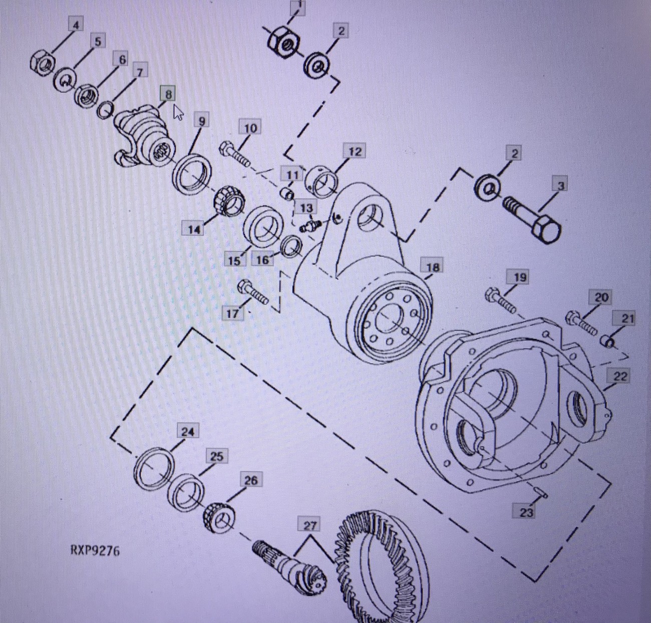 John Deere R100461/jarzmo przegubu uniwersalne/John Deere 4555/4755/4955