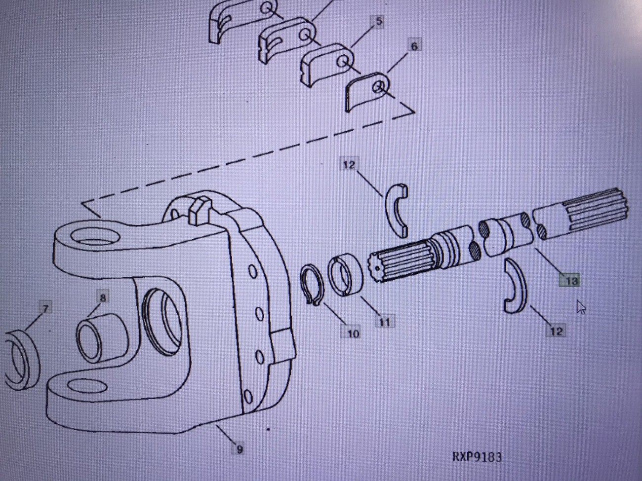 John Deere R100570/wał/John Deere 4555/4755/4955