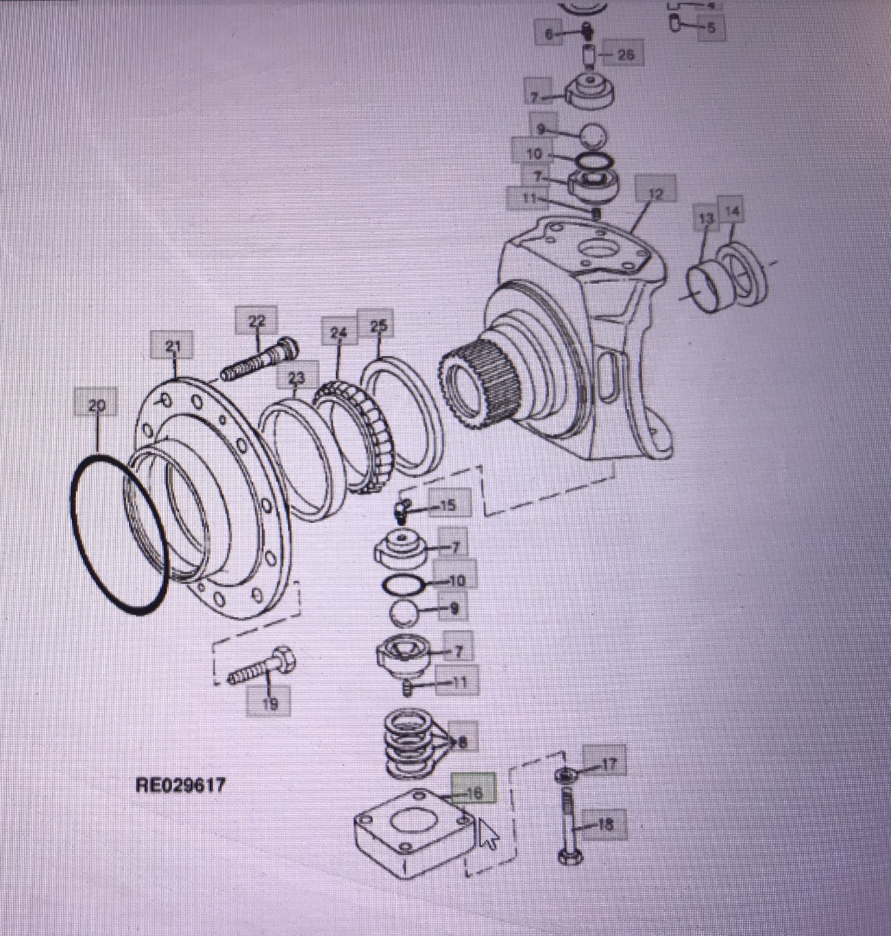 John Deere R110039/nasadka/John Deere 4555/4755/4955 Nr części R110039