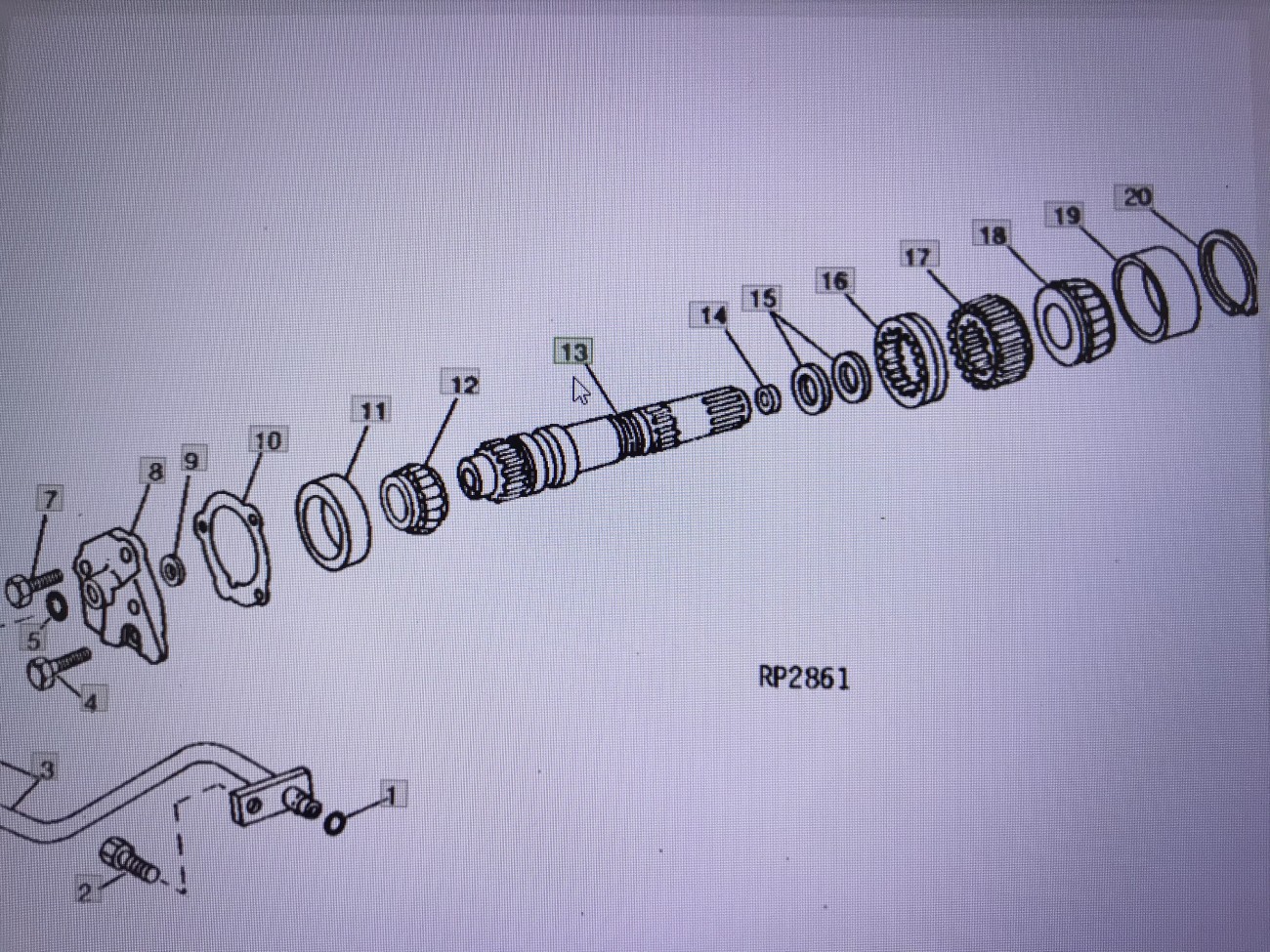John Deere R119550/wał/John Deere 4555/4755/4955