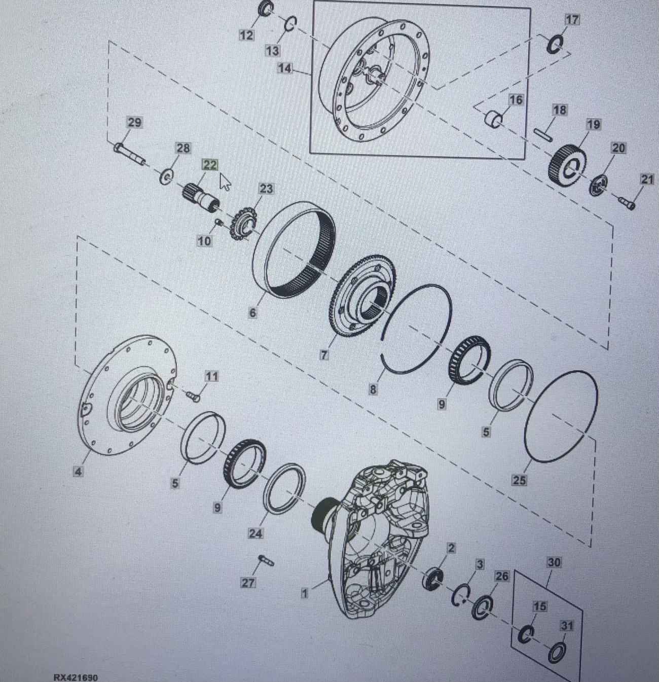 JOHN DEERE R324796/John Deere wałek zębaty/John Deere 8345R 8270R 8295R 83200R 8335R