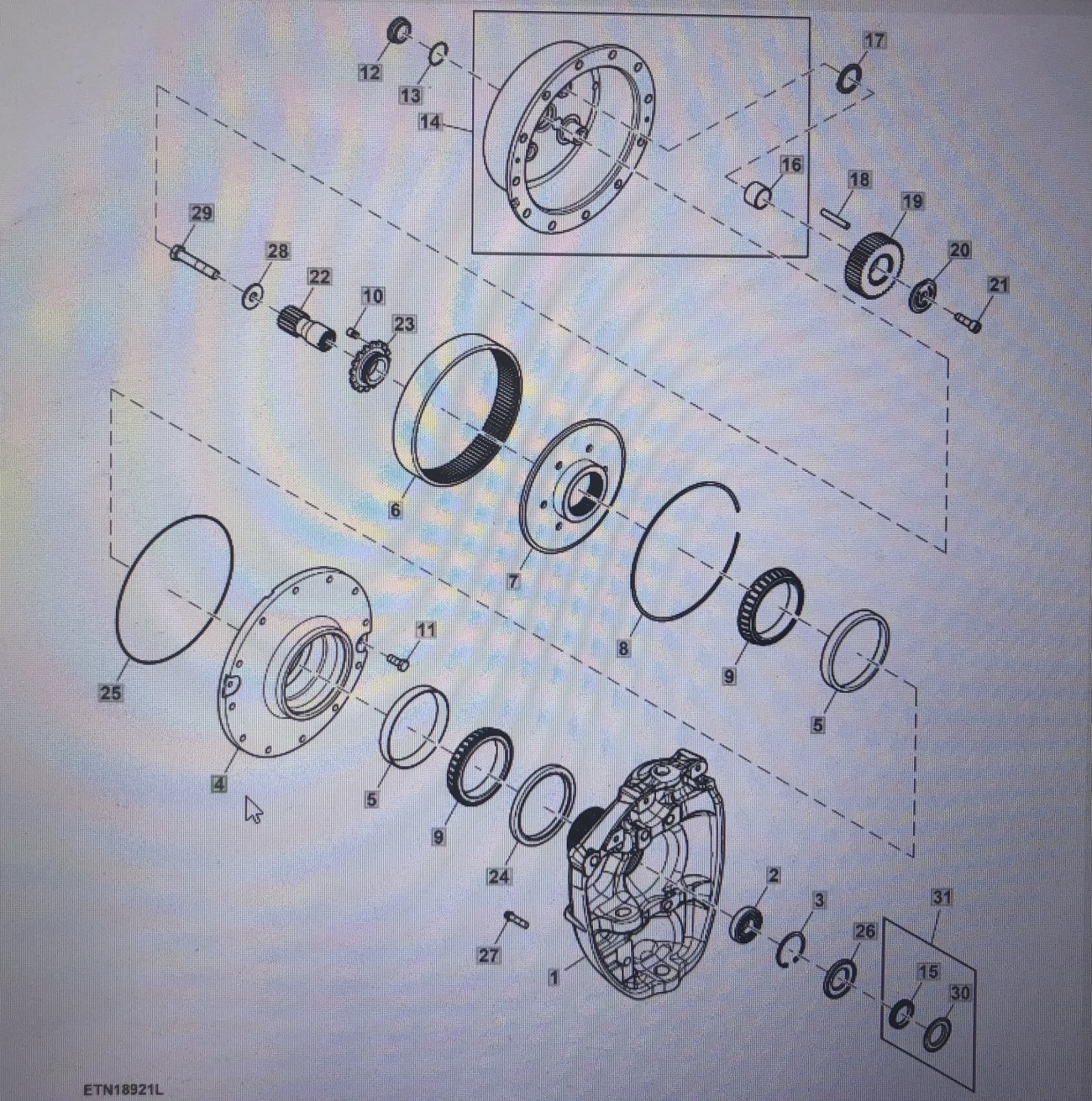 JOHN DEERE R334386/John Deere piasta/John Deere 8345R 8270R 8295R 8320R 8335R 8370R