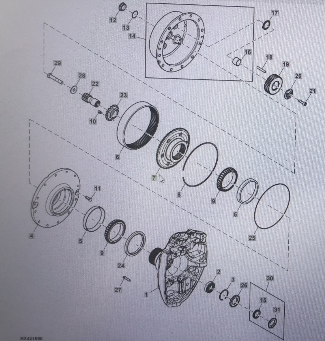 JOHN DEERE R334415/John Deere piasta/John Deere 8345R 8270R 8295R 8320R 8370R 8400R