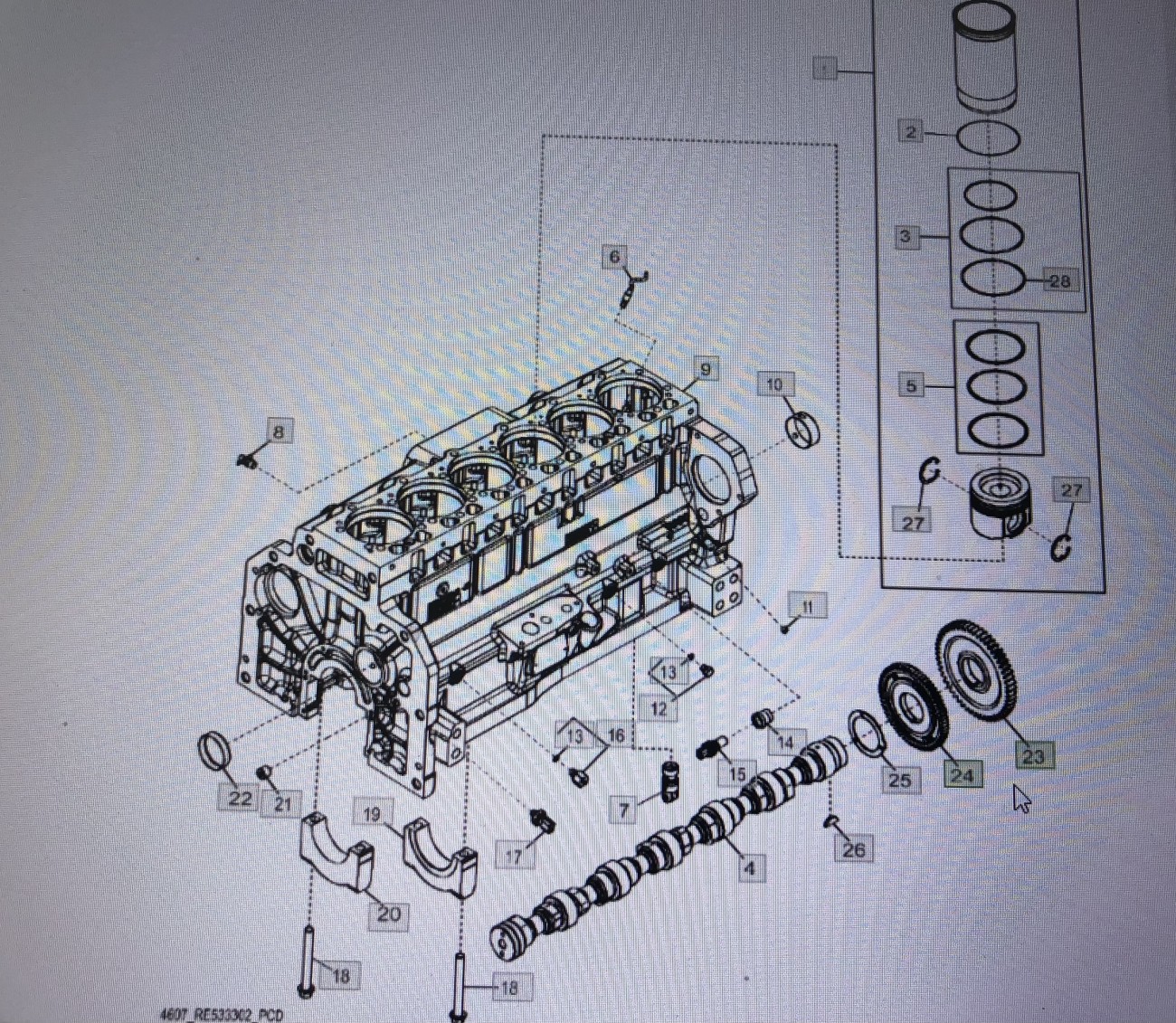 JOHN DEERE R528098/R518255/tryb/John Deere 8345R 2854 2904 2704 7230R 7250R 8130 8225R