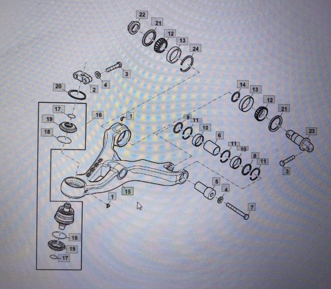 JOHN DEERE R537611/R537610 John Deere ramię/wahacz John Deere 8345R 8520 8120 8320 8225R 8270R