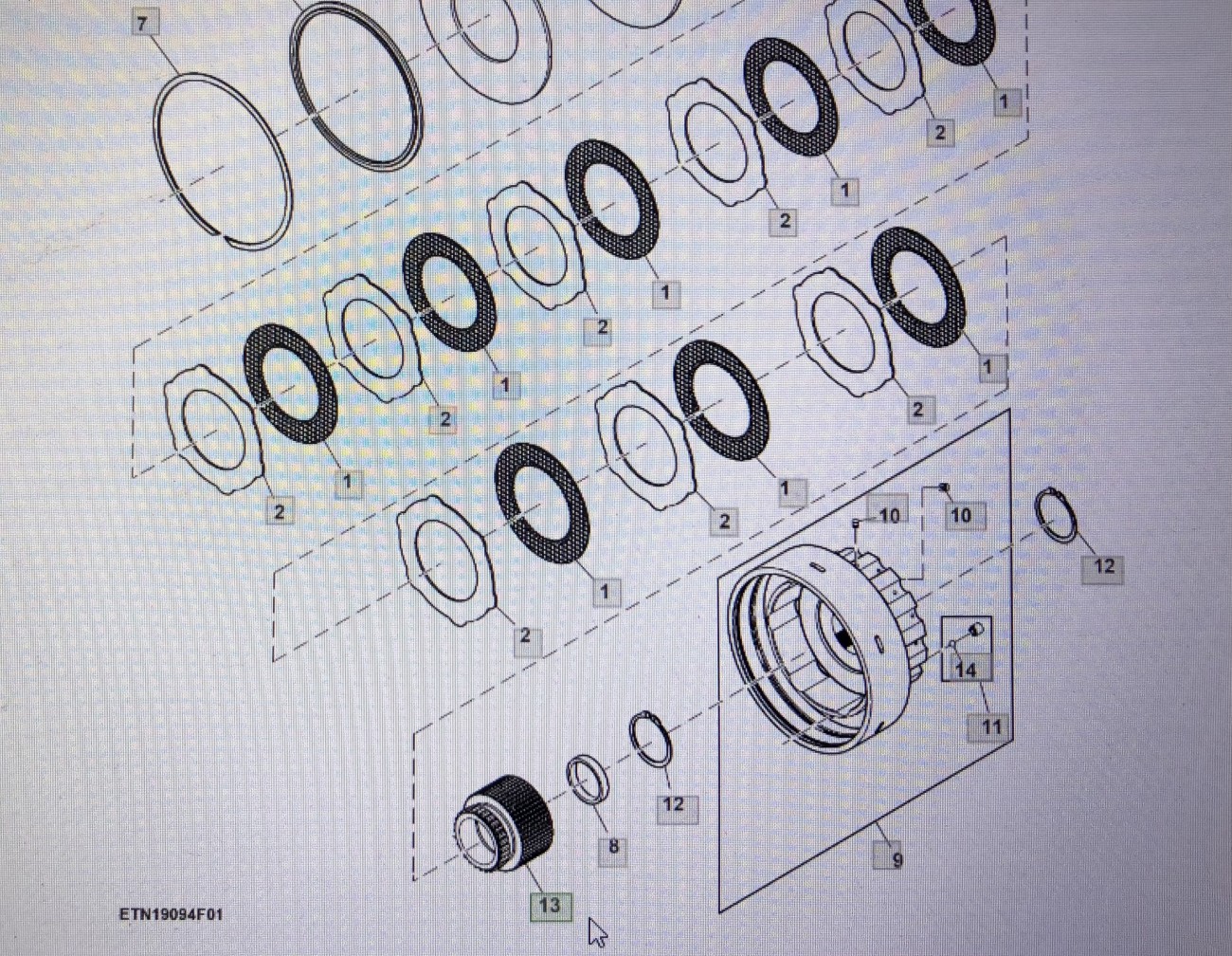 JOHN DEERE R544421/sprzęgło wielowypustowe/8345R 8245R 8270R 8295R 8320R 8370R 8400R