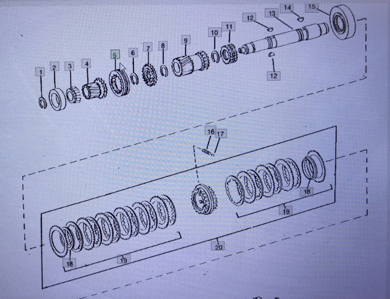 John Deere R57947/sprzęgło wielowypustowe/John Deere 4555/4755/4955 Nr części R57947