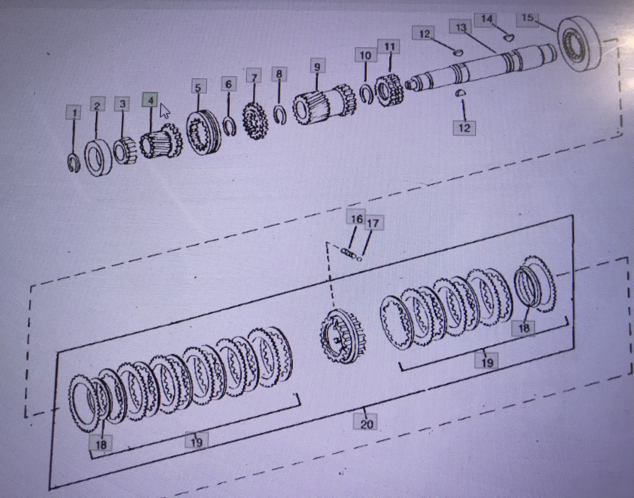 John Deere R63929/wałek zębaty/John Deere 4555/4755/4955 Nr części R63929