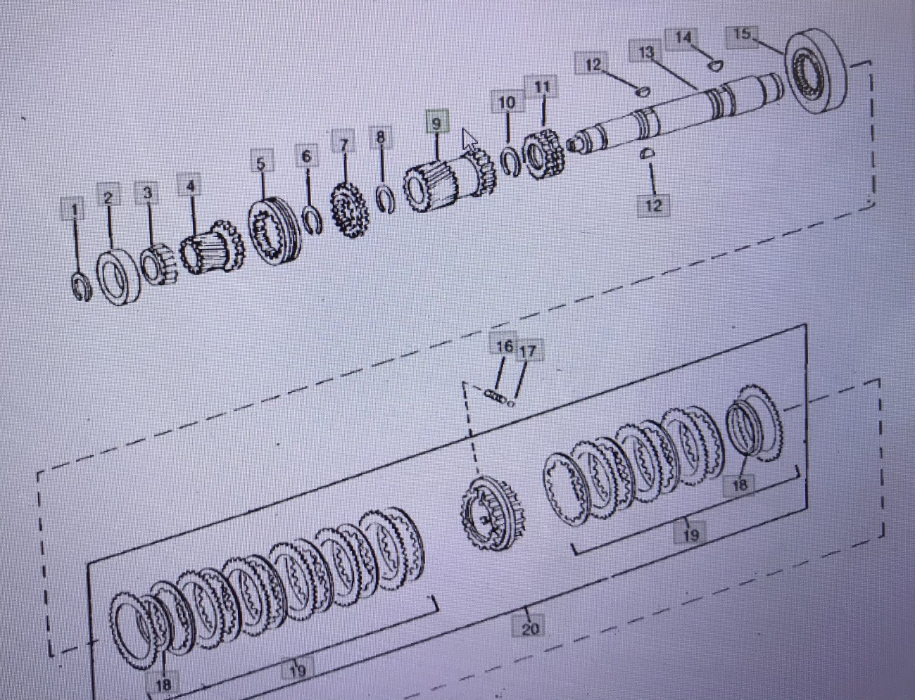 John Deere R69427/wałek zębaty/John Deere 4555/4755/4955 Nr części R69427