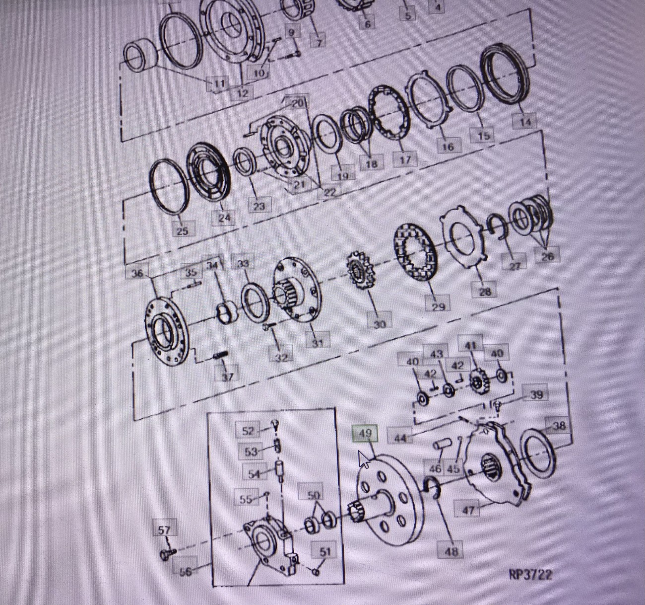 John Deere R70848/wał/John Deere 4555/4750/4760/4850/4955