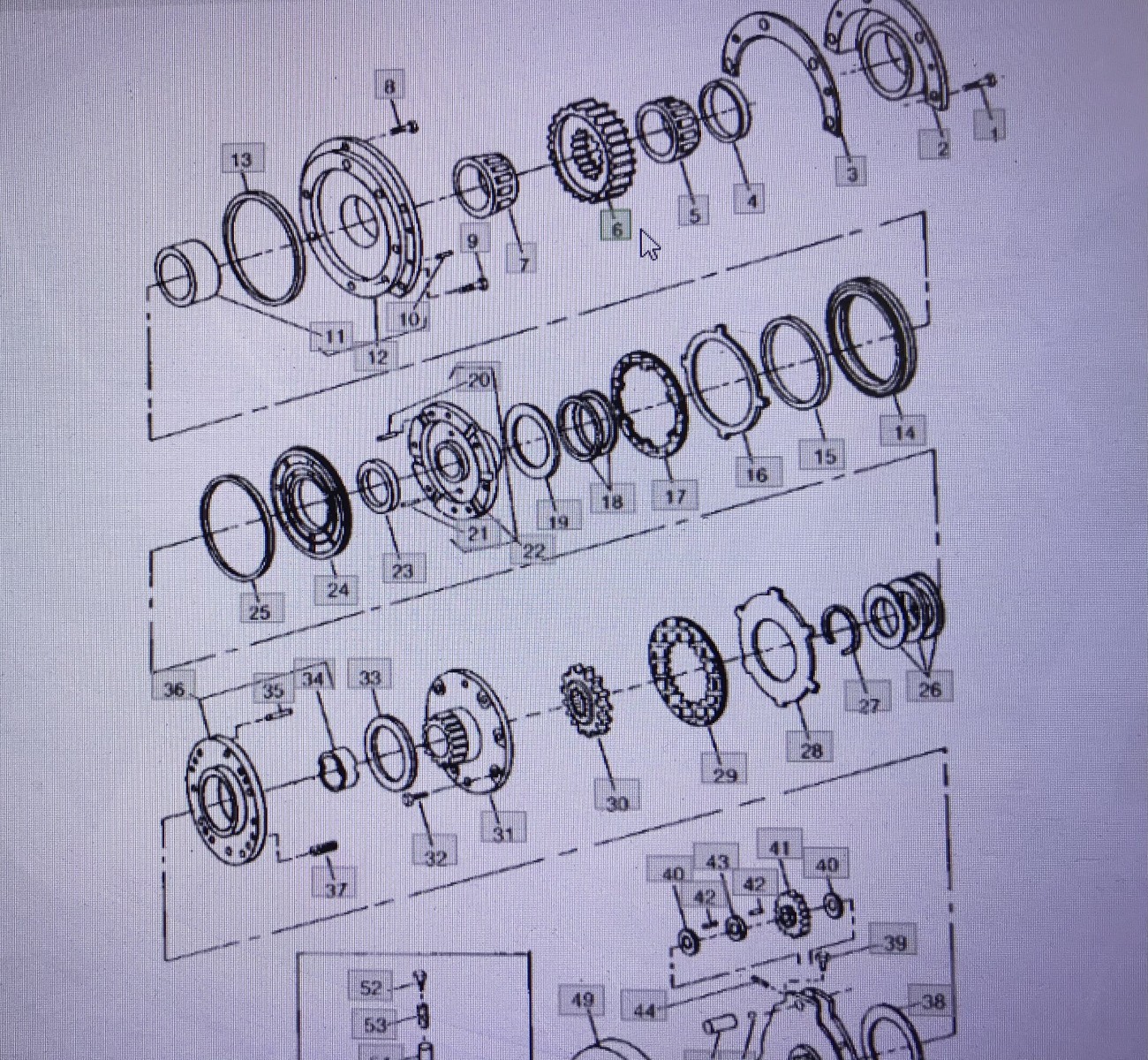 John Deere R70863/koło zębate-bieg/John Deere 4555/4755/4955