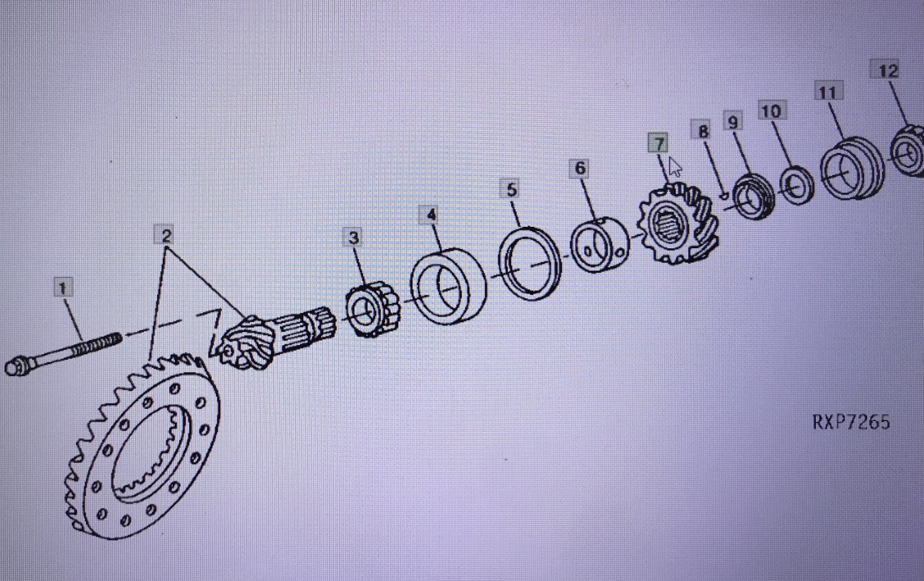 John Deere R72195(R72194)/bieg-koło naukowe zębate/John Deere 4554/4755/4955