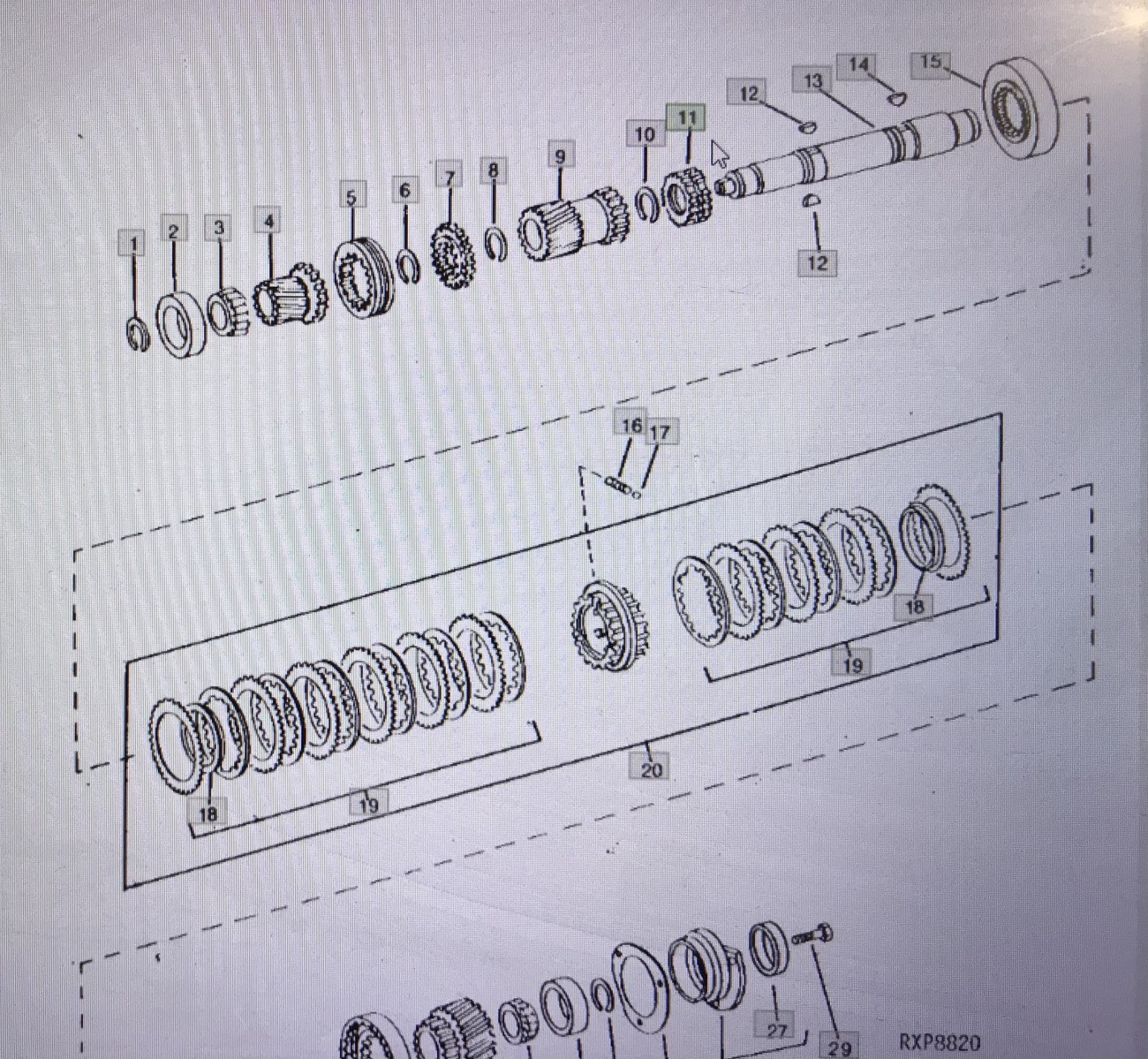 John Deere R75948/pierścień zmiany biegów/John Deere 4555/4755/4955 Nr części R75948