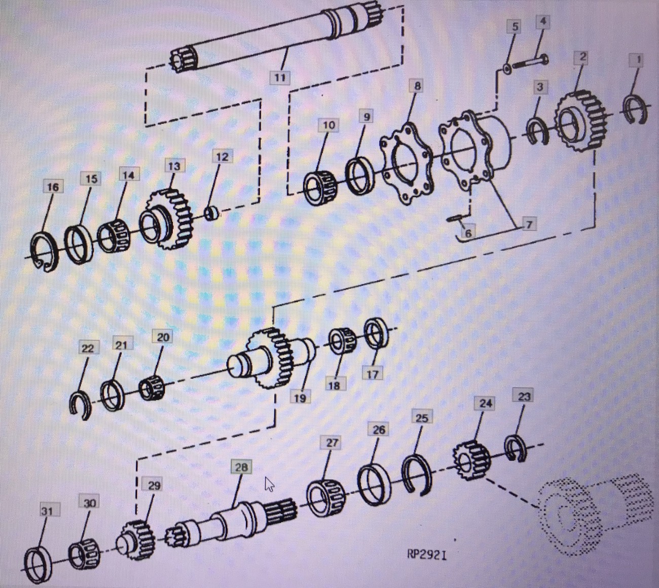 John Deere R80327/wał/John Deere 4555/4755/4955
