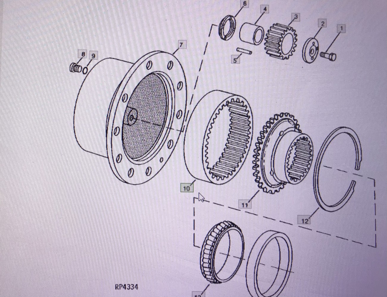 John Deere R88395/koło koronowe/John Deere 4555/4755/4955 Nr części R88395
