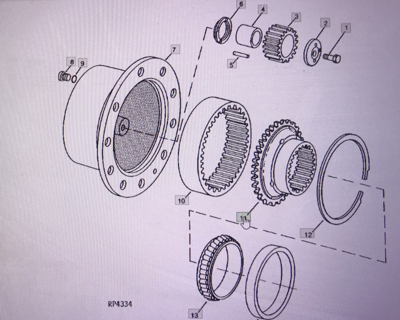 John Deere R88396/piasta/ John Deere 4555/4755/4955 Nr części R88396 Pasuje do 4555/4755/4955