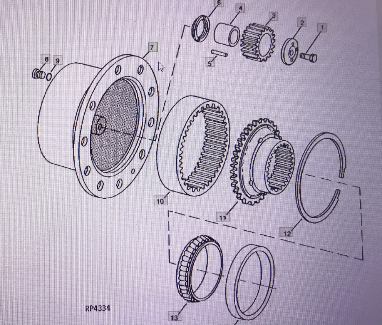 John Deere R99680/nośnik wału zębatego/John Deere 4555/4755/4955 Nr części R99680