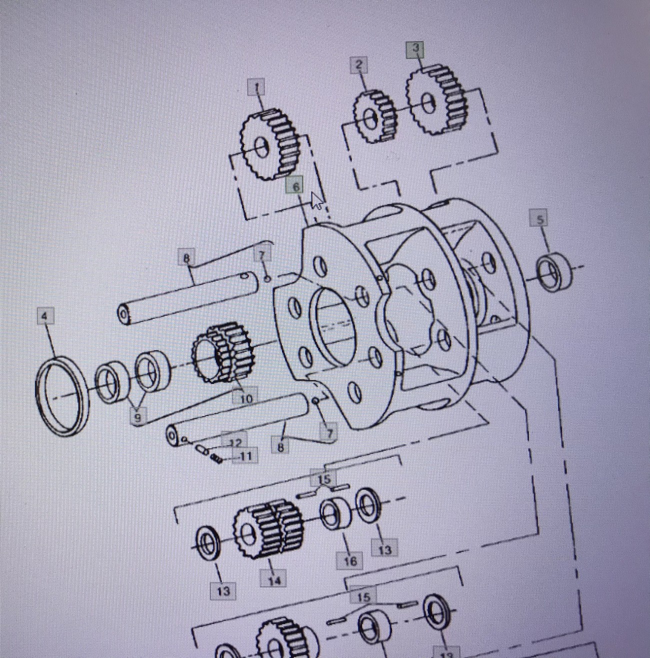 John Deere RE17691/wspornik planetarny/John Deere 4555/4755/4955