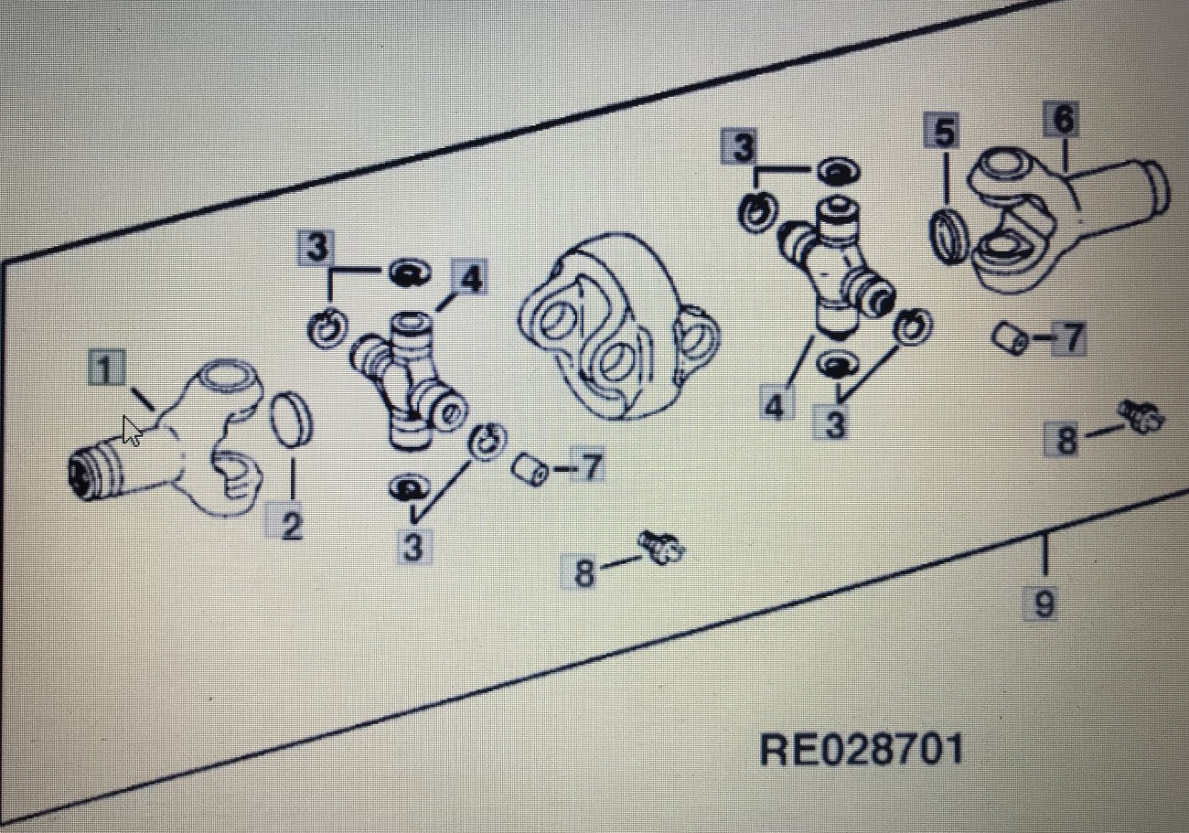 John Deere RE71566/przegub uniwersalny/John Deere 4555/4755/4955 Nr części RE 71566