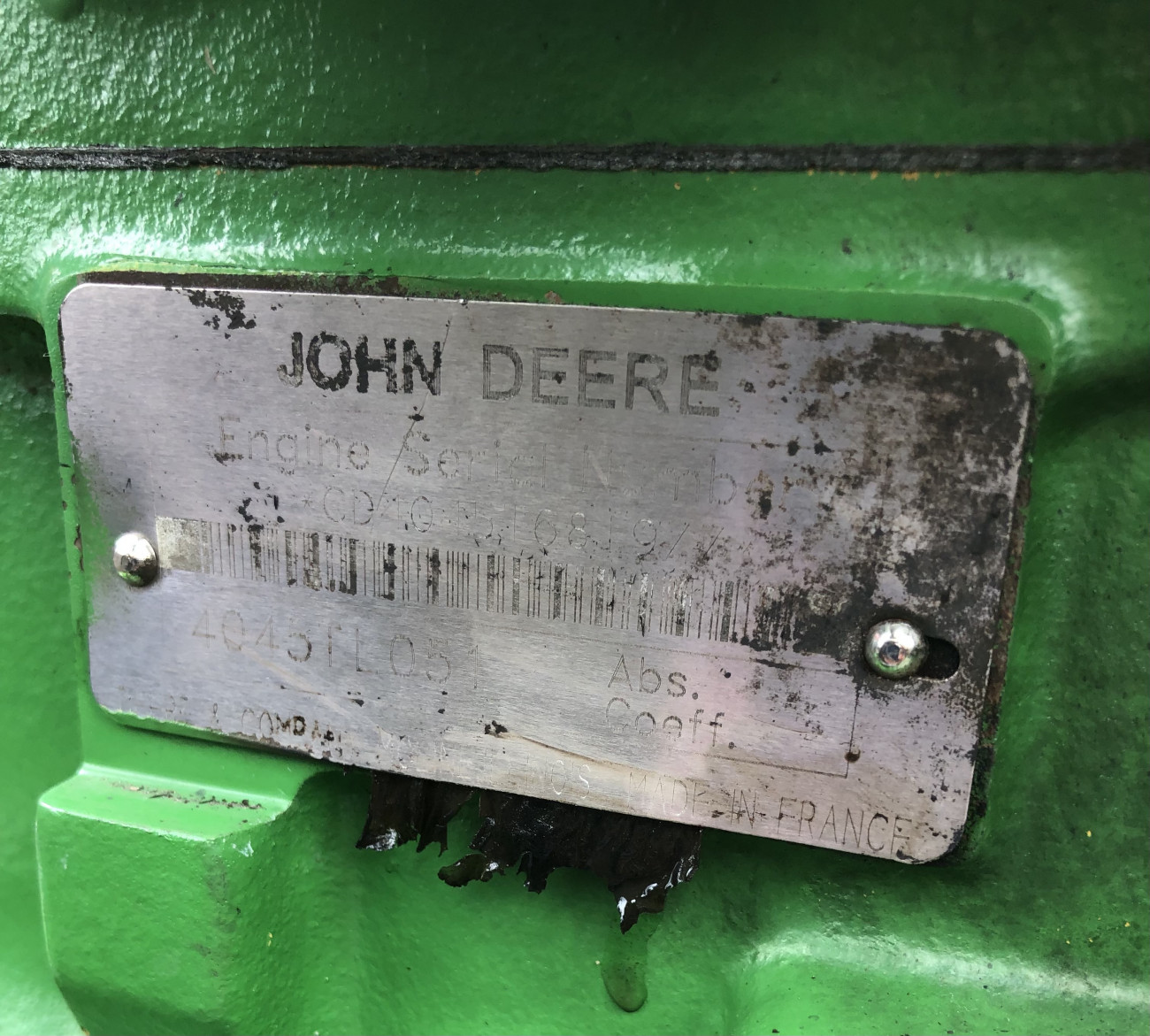 John Deere-silnik/John Deere 6210 4045TL051