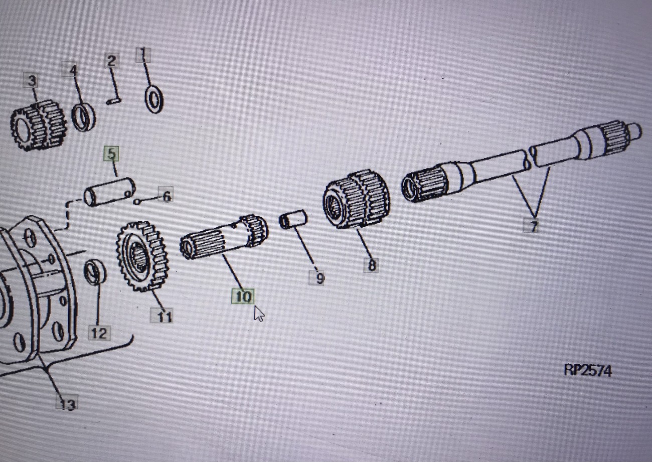 JohnDeere R5803/wał/ John Deere 4555/4755/4955 Nr części R58503