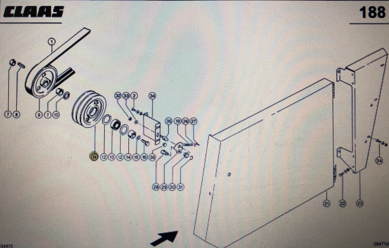 Koło pasowe Claas Mega 370-340 Nr katalogowy 000 544 181 0 | 000 544 182 0