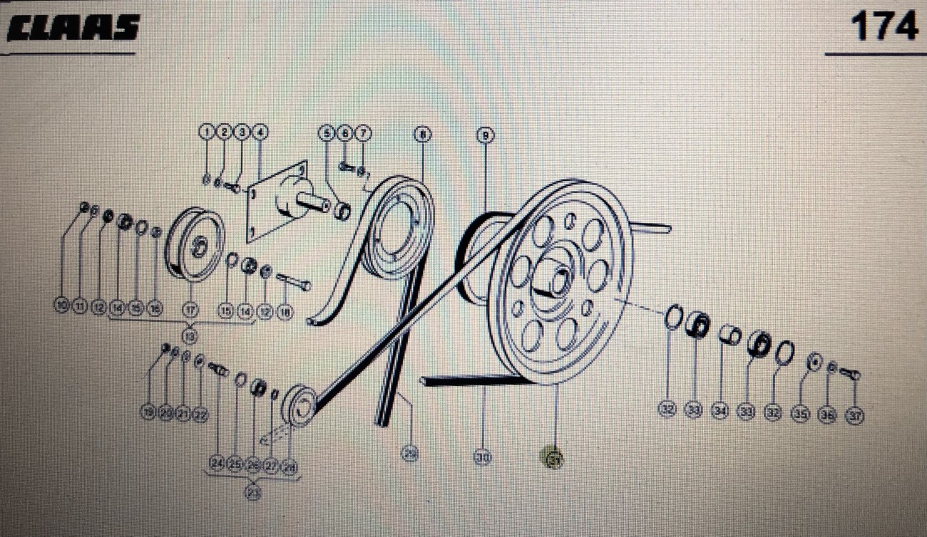 Koło pasowe Claas Mega 370-340 Nr katalogowy 000 603 145 3