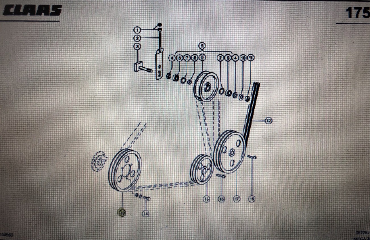 Koło pasowe Claas Mega 370-340 Nr katalogowy 000 603 189 0