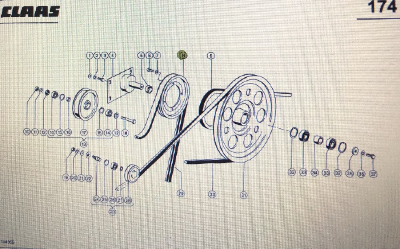 Koło pasowe Class Mega 370-340 Nr katalogowy 000 603 190 0