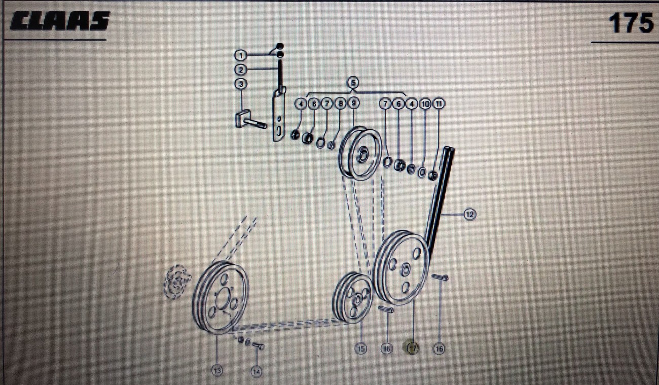 Koło pasowe Class Mega 370-340 Nr katalogowy 000 629 805 0