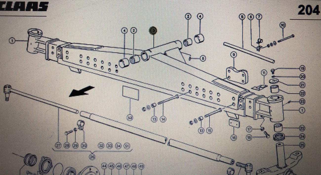 Korpus osi kierującej Claas Mega 370-340 Nr katalogowy 000 637 841 0