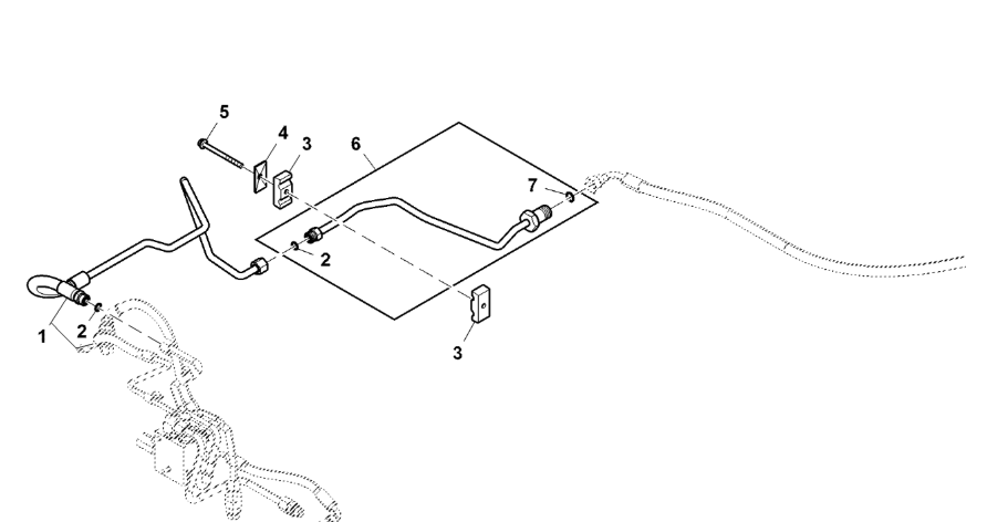 John Deere 9470RX - Przewód olejowy RE579497 (Hamulec)