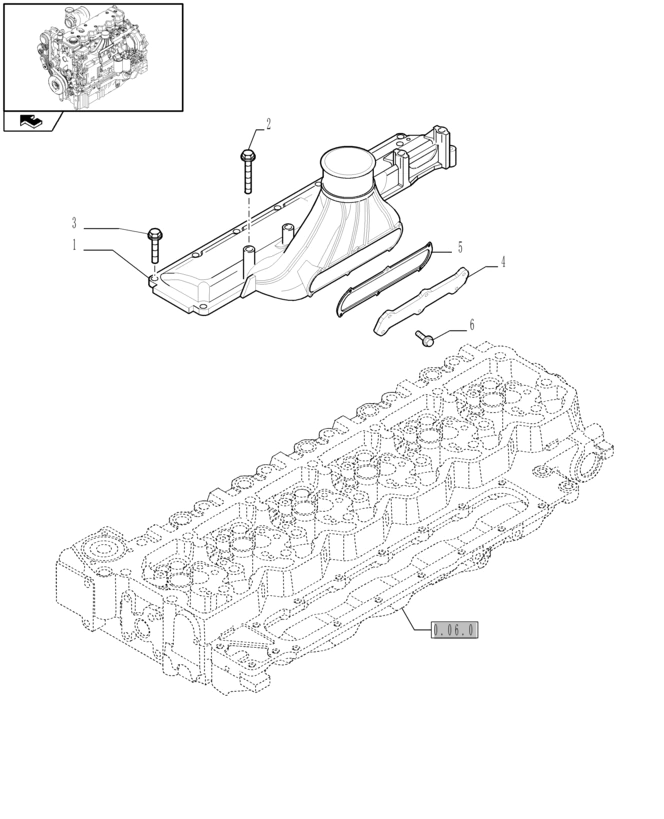 New Holland T6010 Kolektor wlotowy 2854816