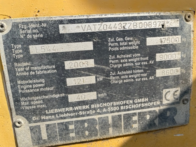 Liebherr L544 zwolnica tylna kompletna