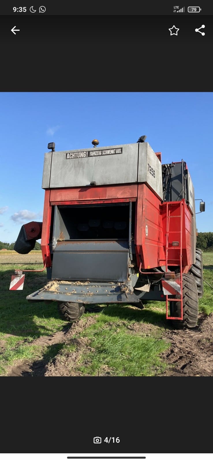 Massey Ferguson 7256 + Heder + Wózek [CZĘŚCI]