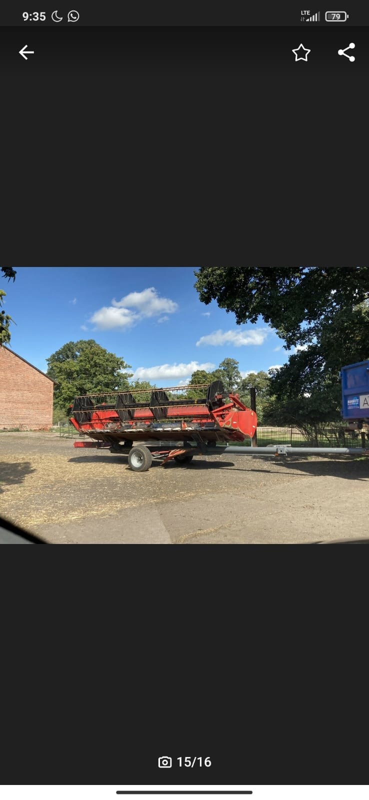 Massey Ferguson 7256 + Heder + Wózek [CZĘŚCI]