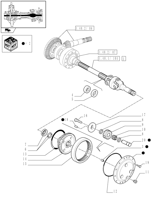 New Holland T6090 T6070 Element nośny planetary gear 87681965